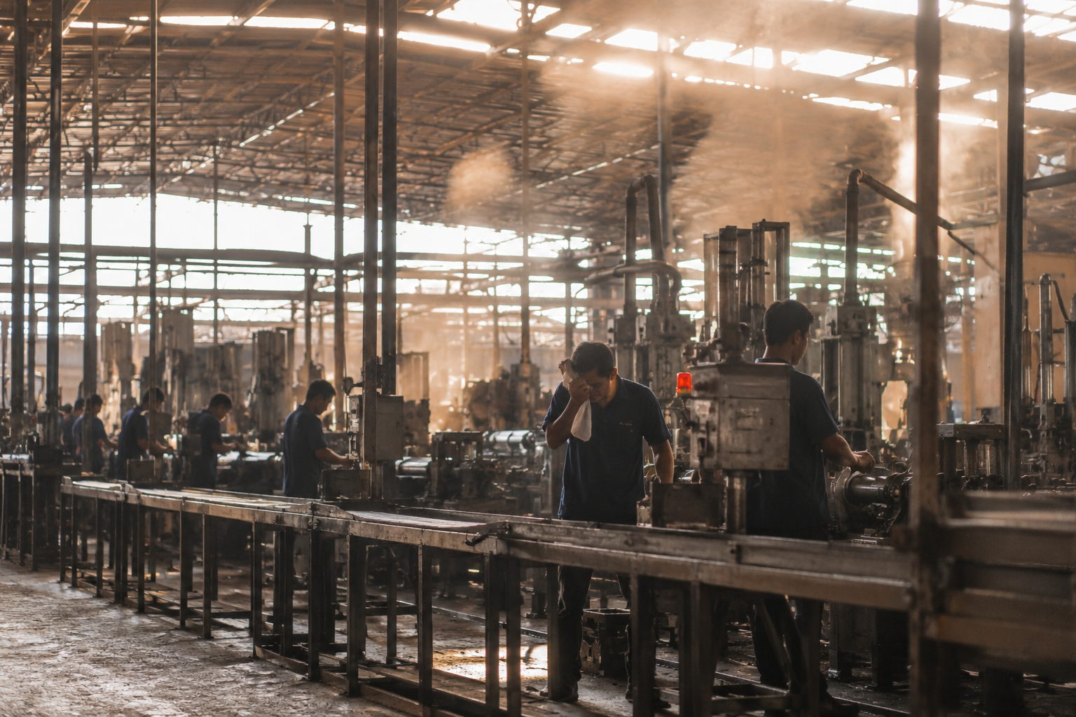 Factory worker productivity affected by extreme indoor heat