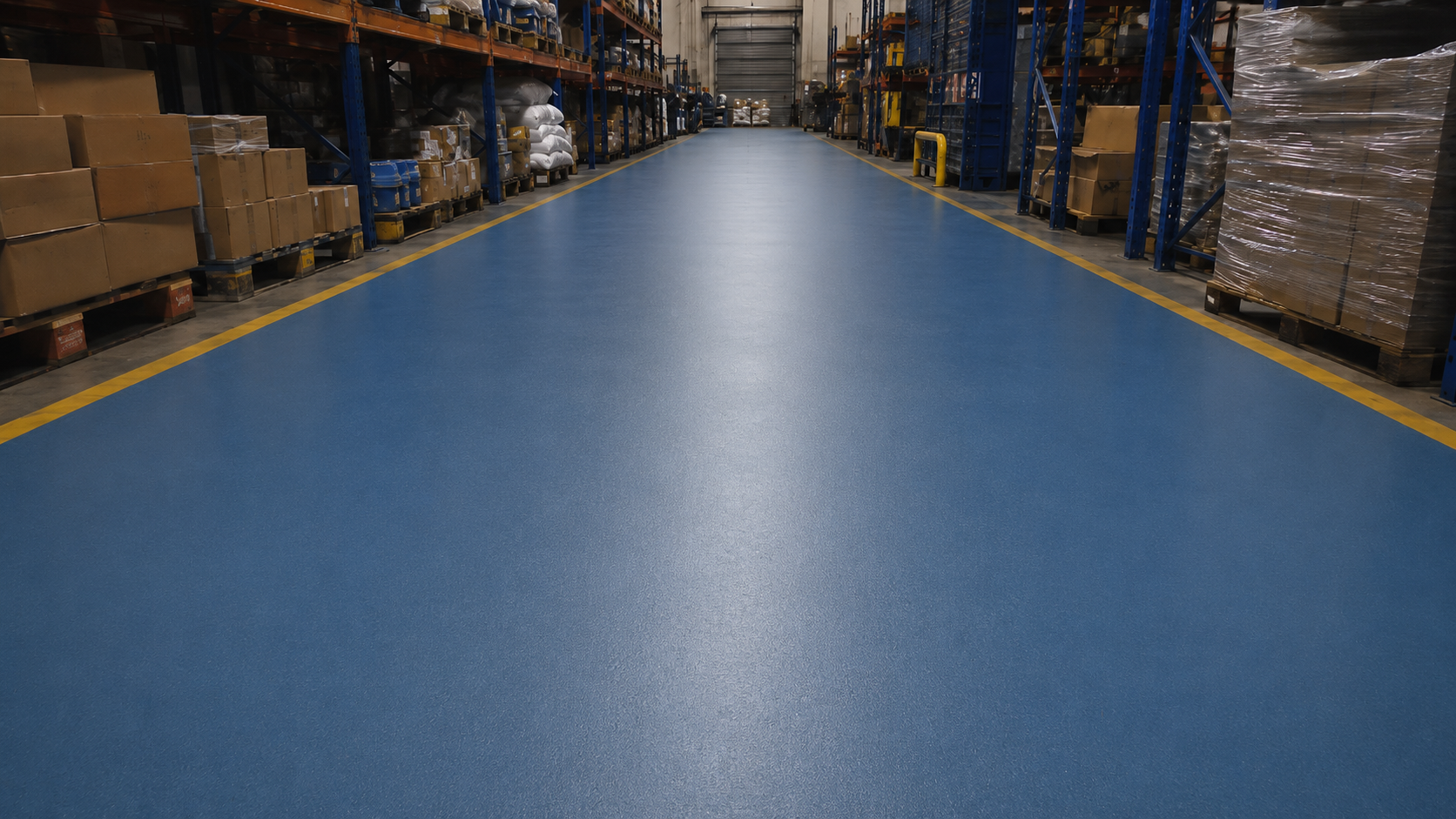 Industrial floor after epoxy floor restoration