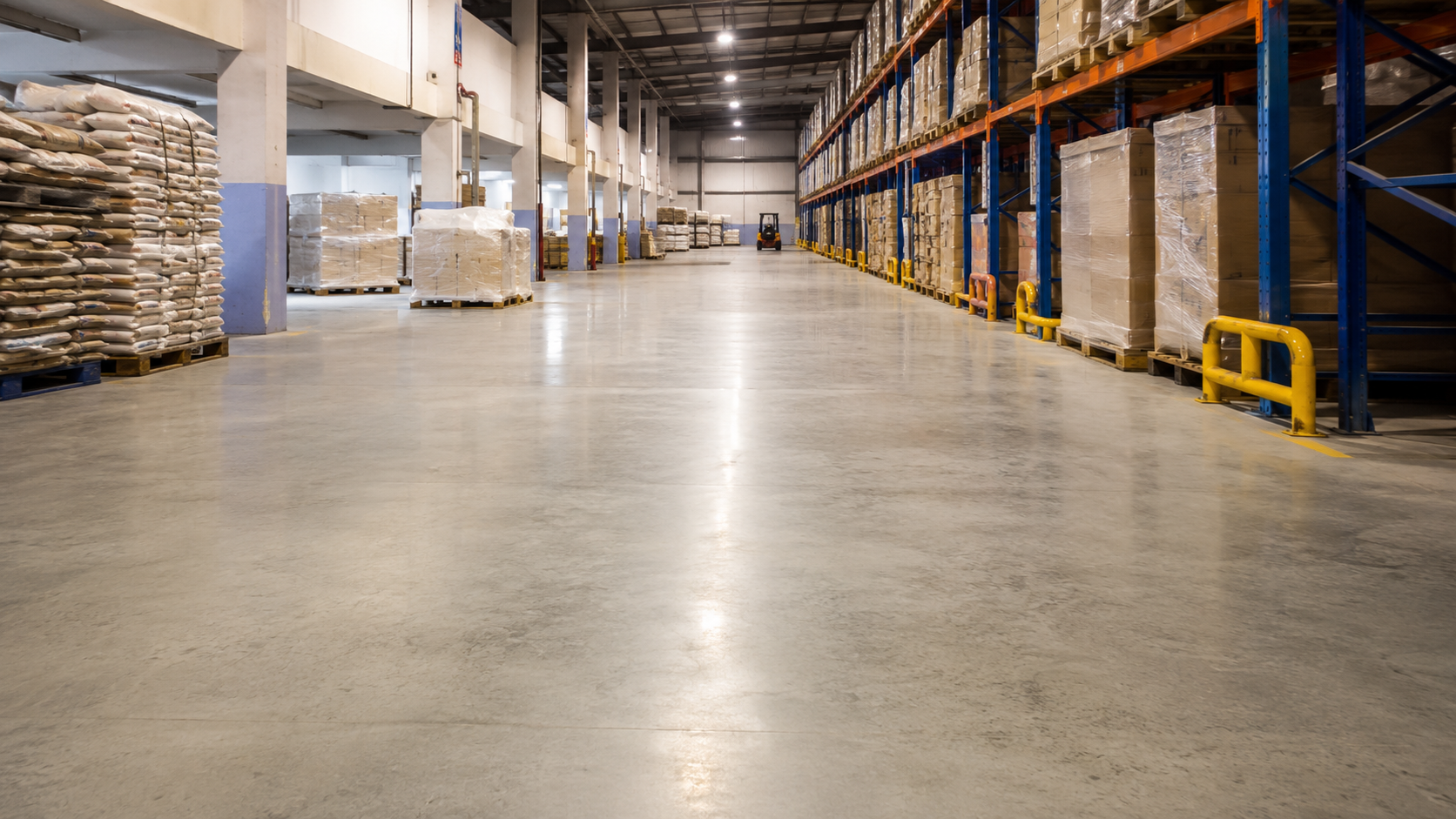 Industrial floor after levelling and restoration