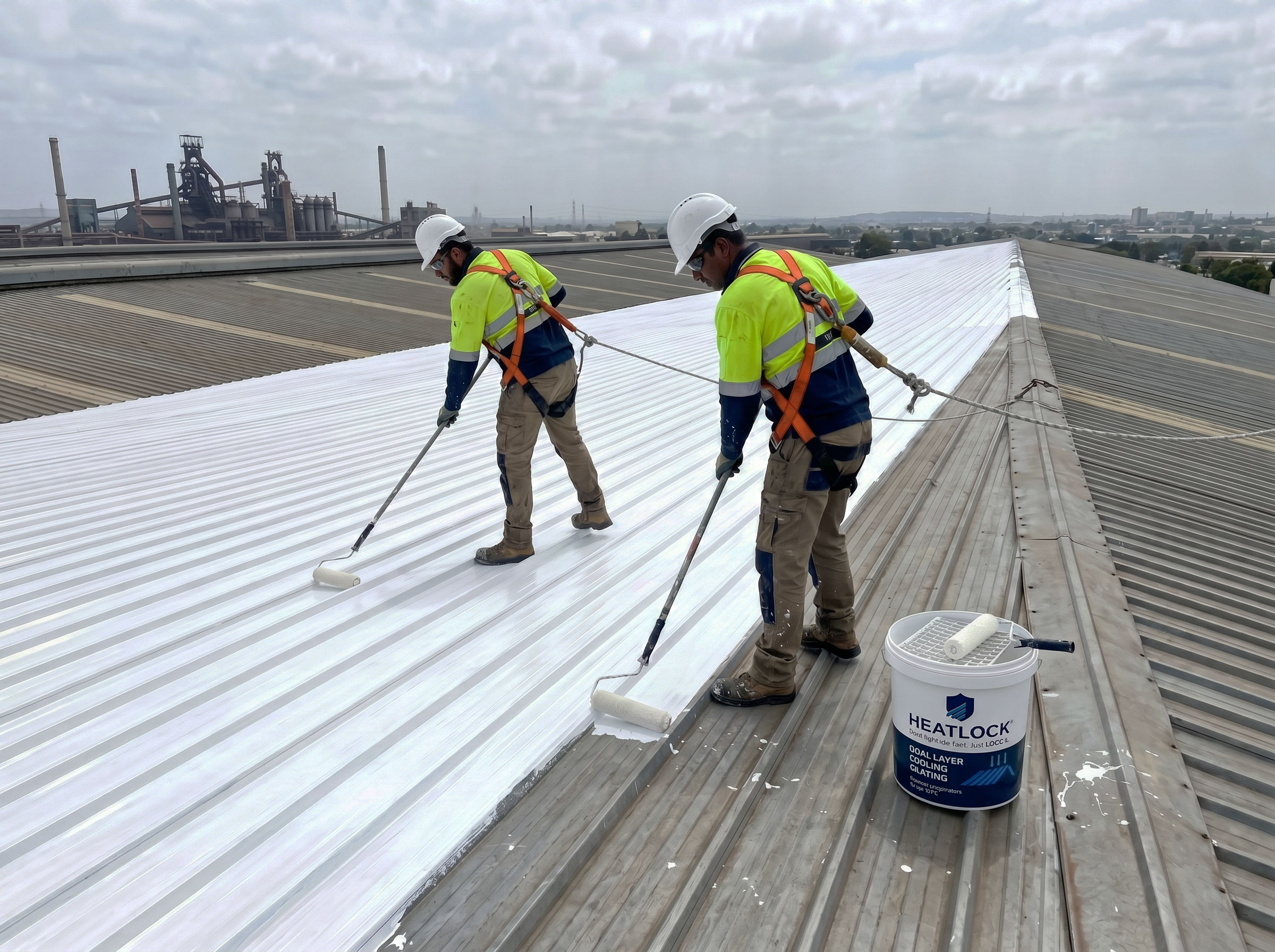 Industrial factory roof heat reduction system in Bangalore