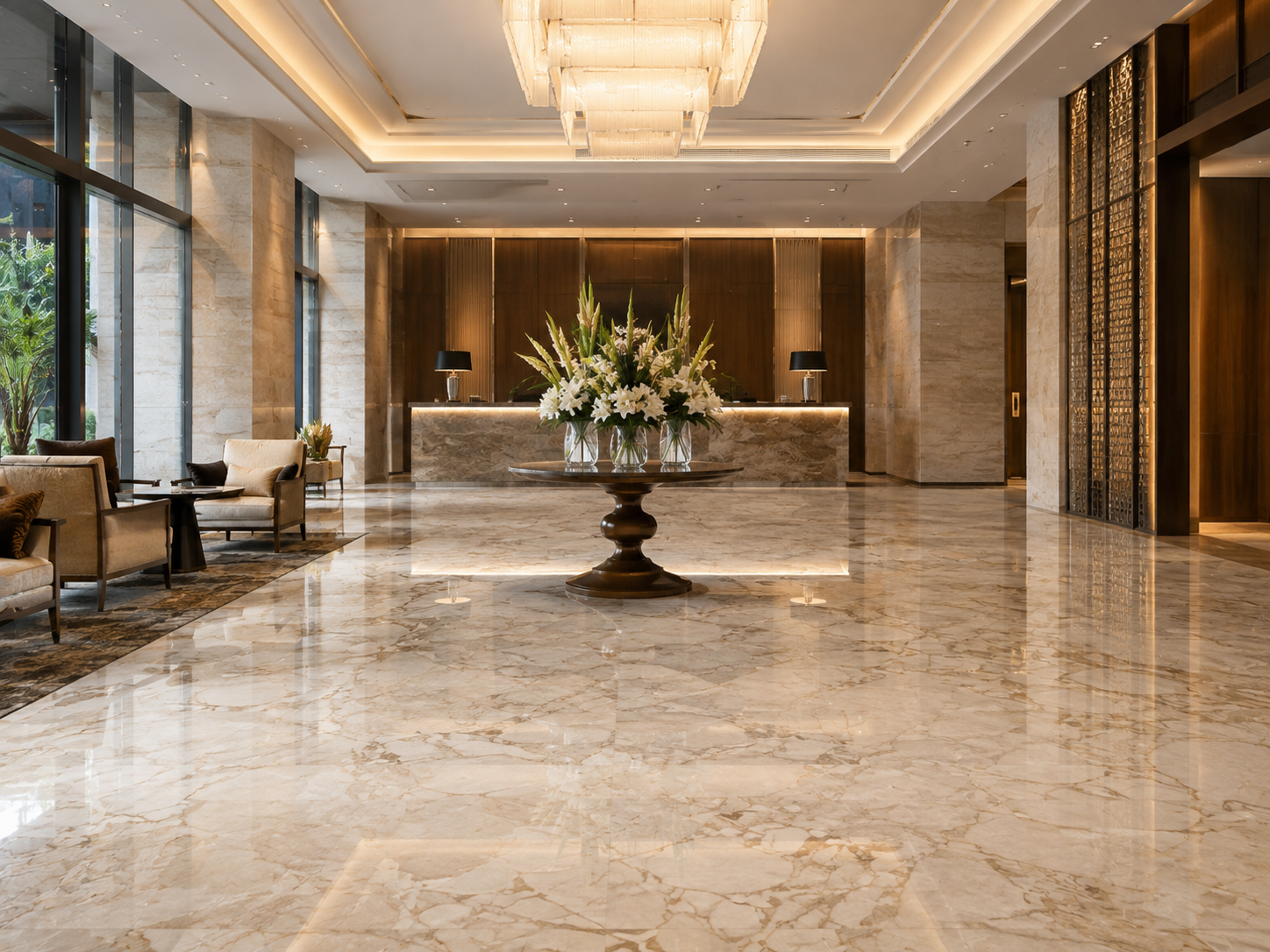 Premium hotel and resort marble interior
