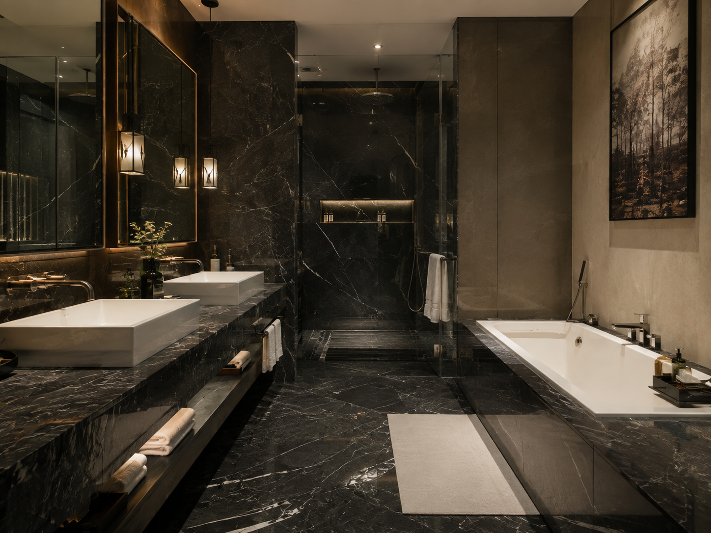 Luxury residential marble interior