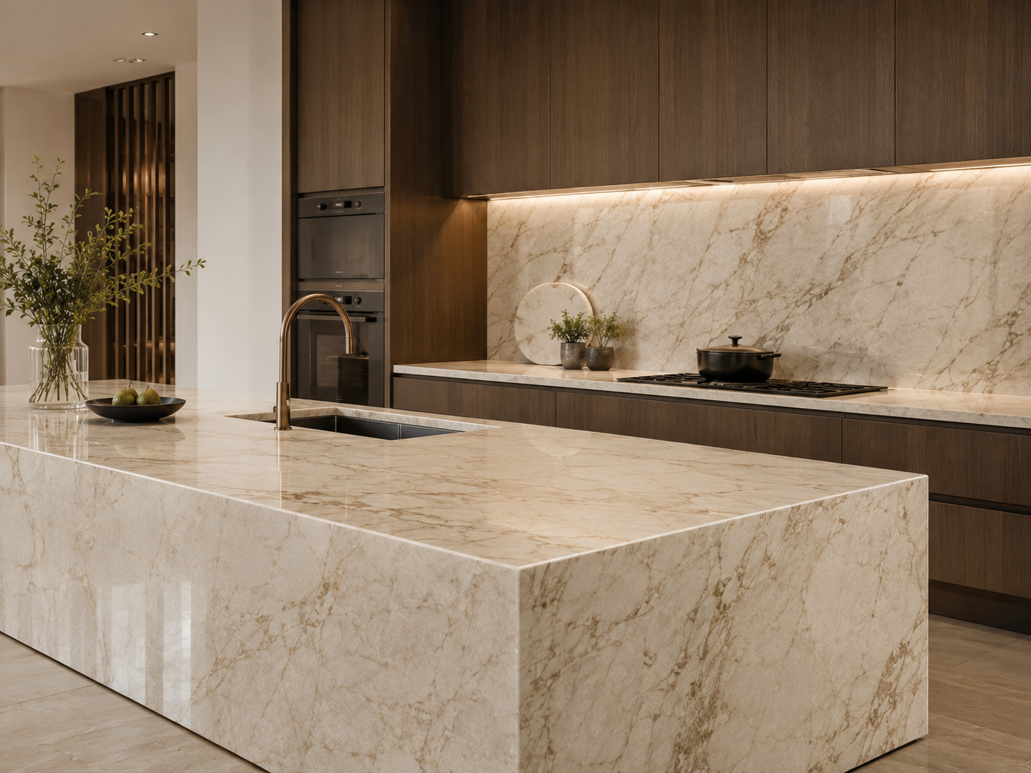 Marble kitchen and reception surface