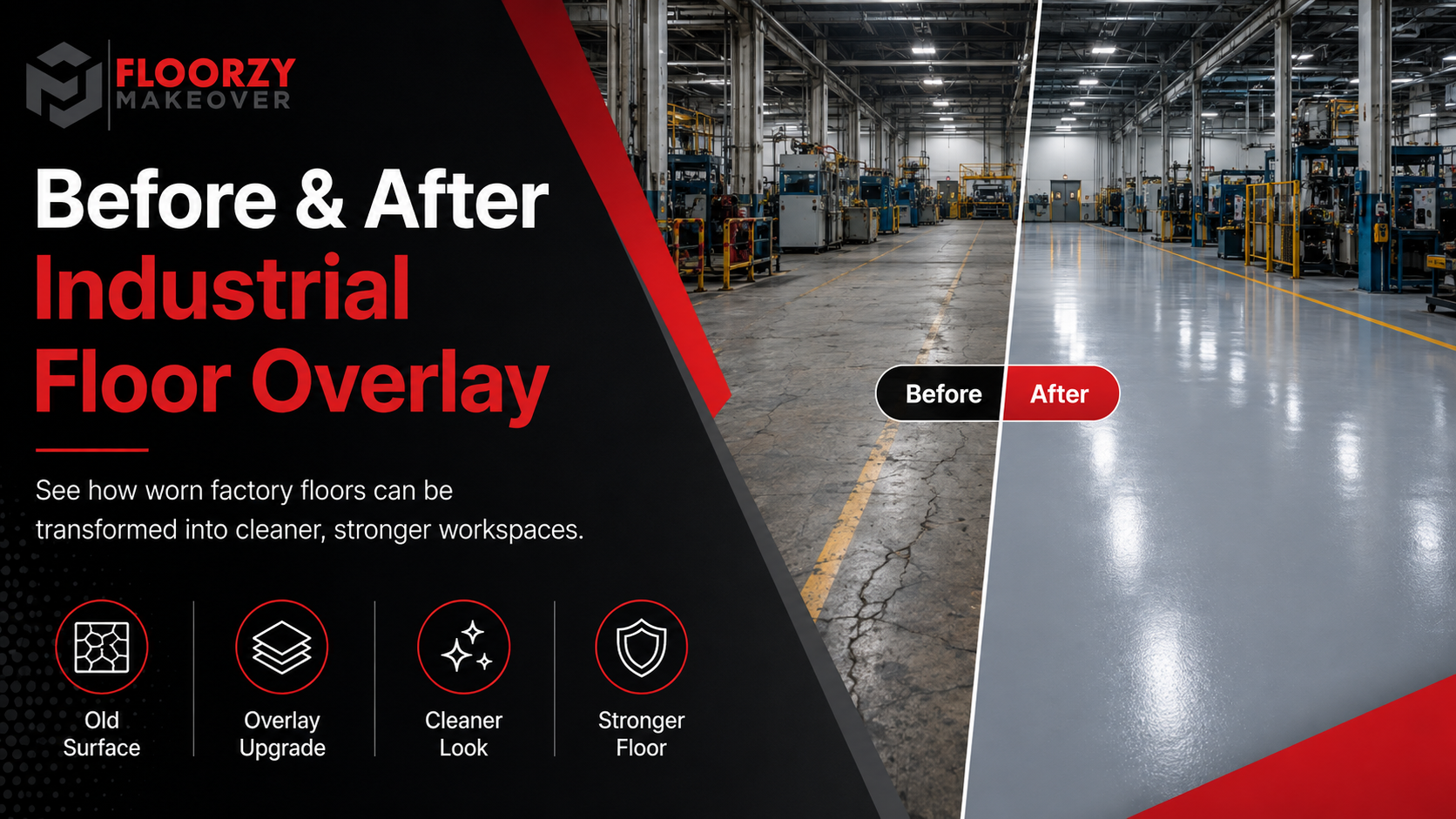 Warehouse and factory floor overlay solution by Floorzy Makeover