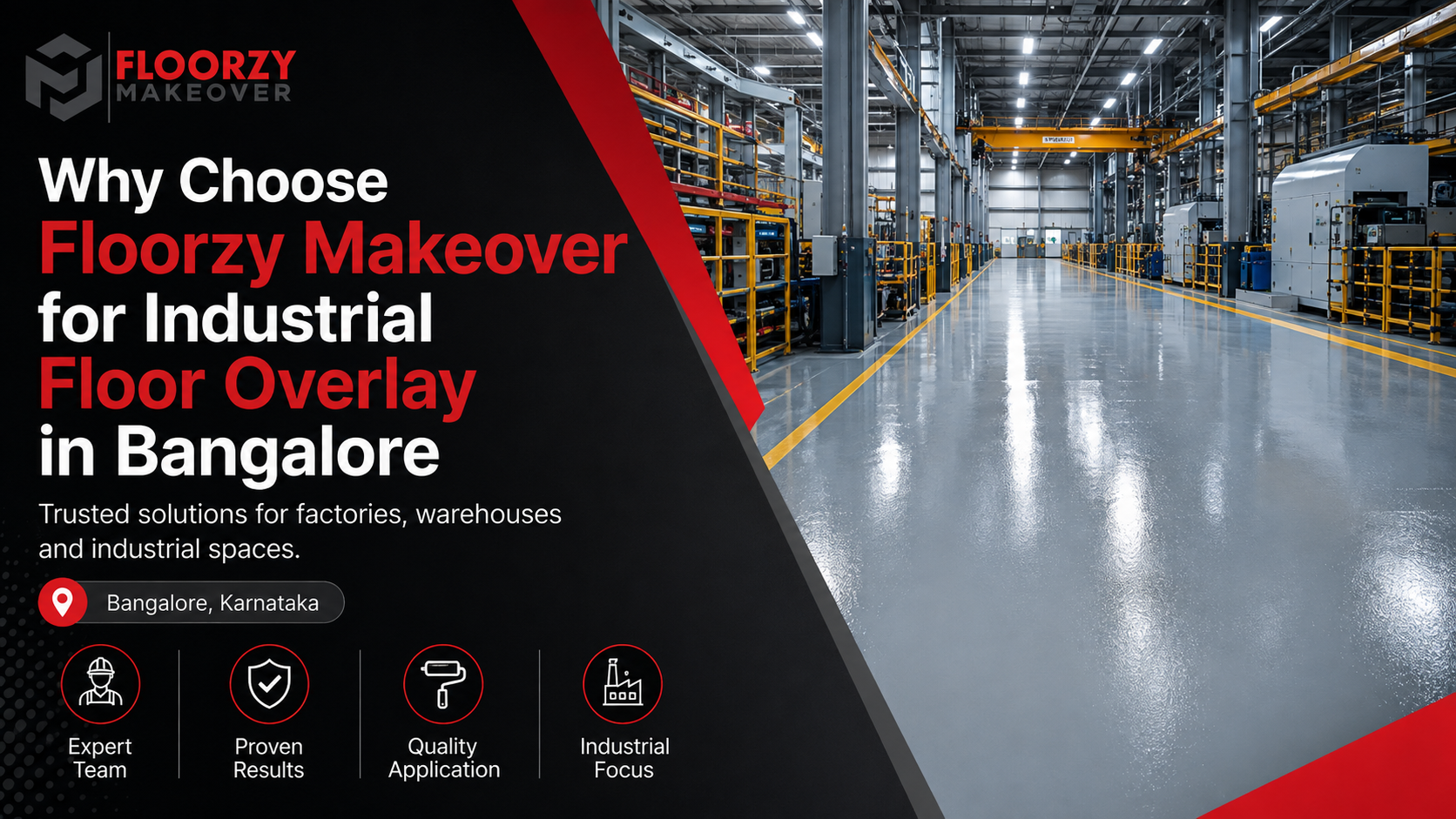 Floorzy Makeover industrial floor overlay company in Bangalore for factory flooring transformation