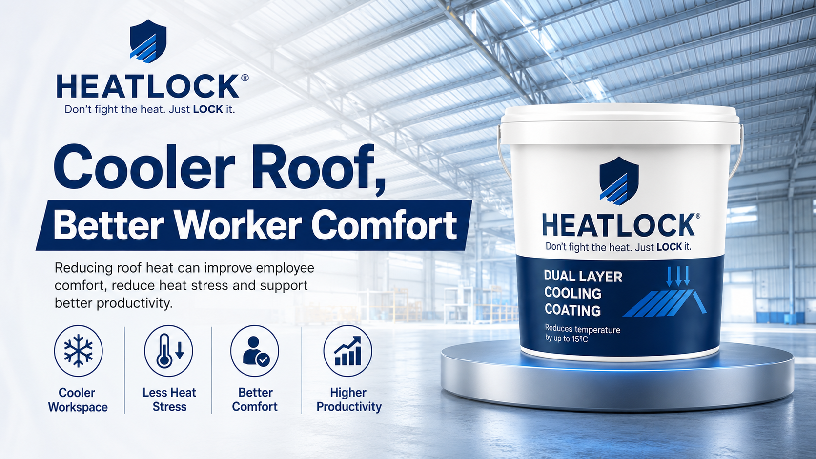Heat Lock treated versus untreated roof heat comparison for industrial buildings
