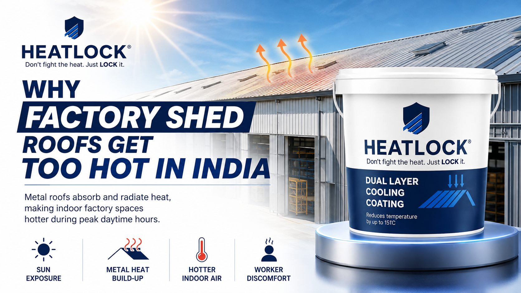Heat Lock industrial roof cooling solution for hot metal factory sheds