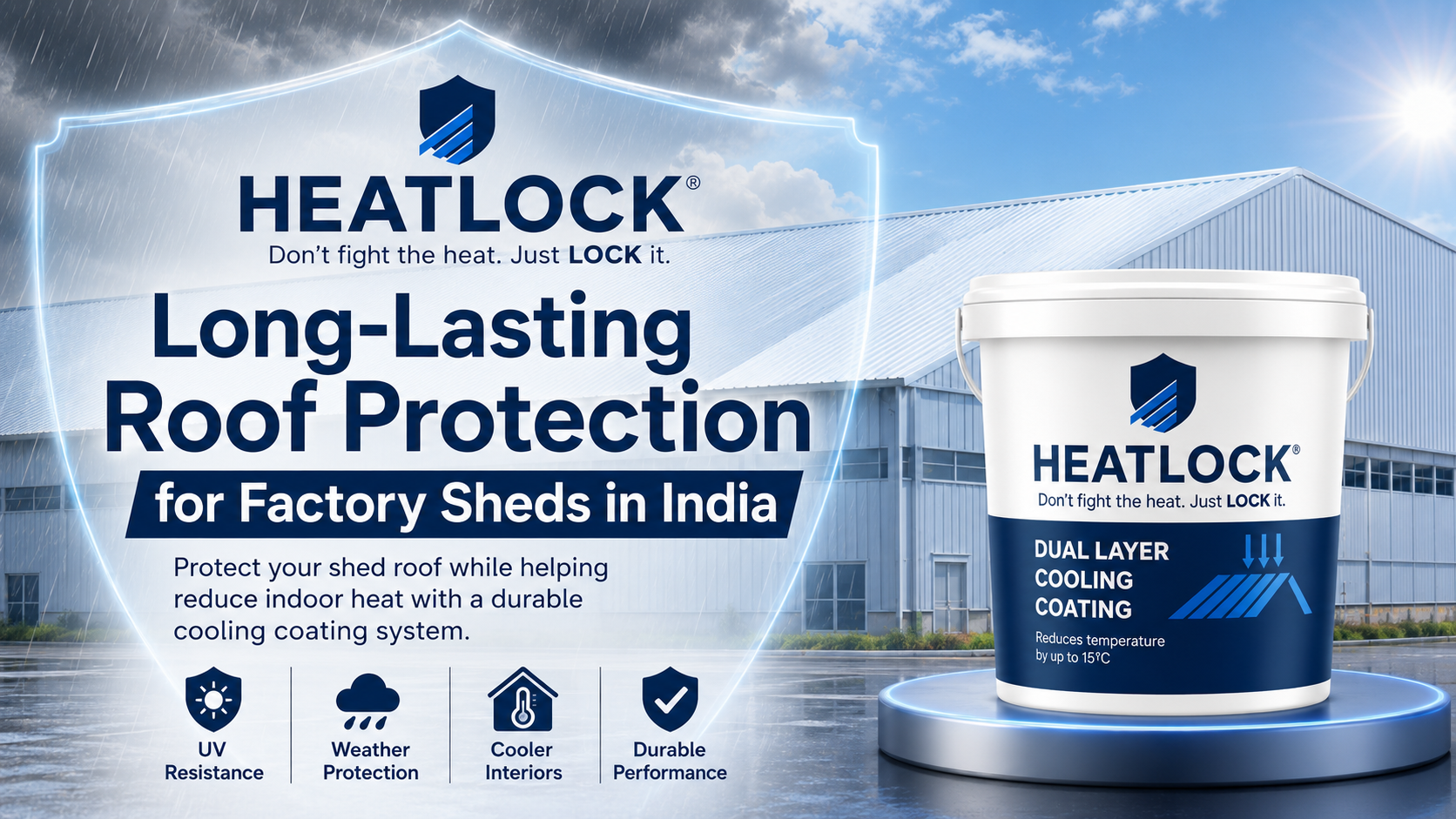 Heat Lock solution for reducing roof heat in industrial factory sheds across India