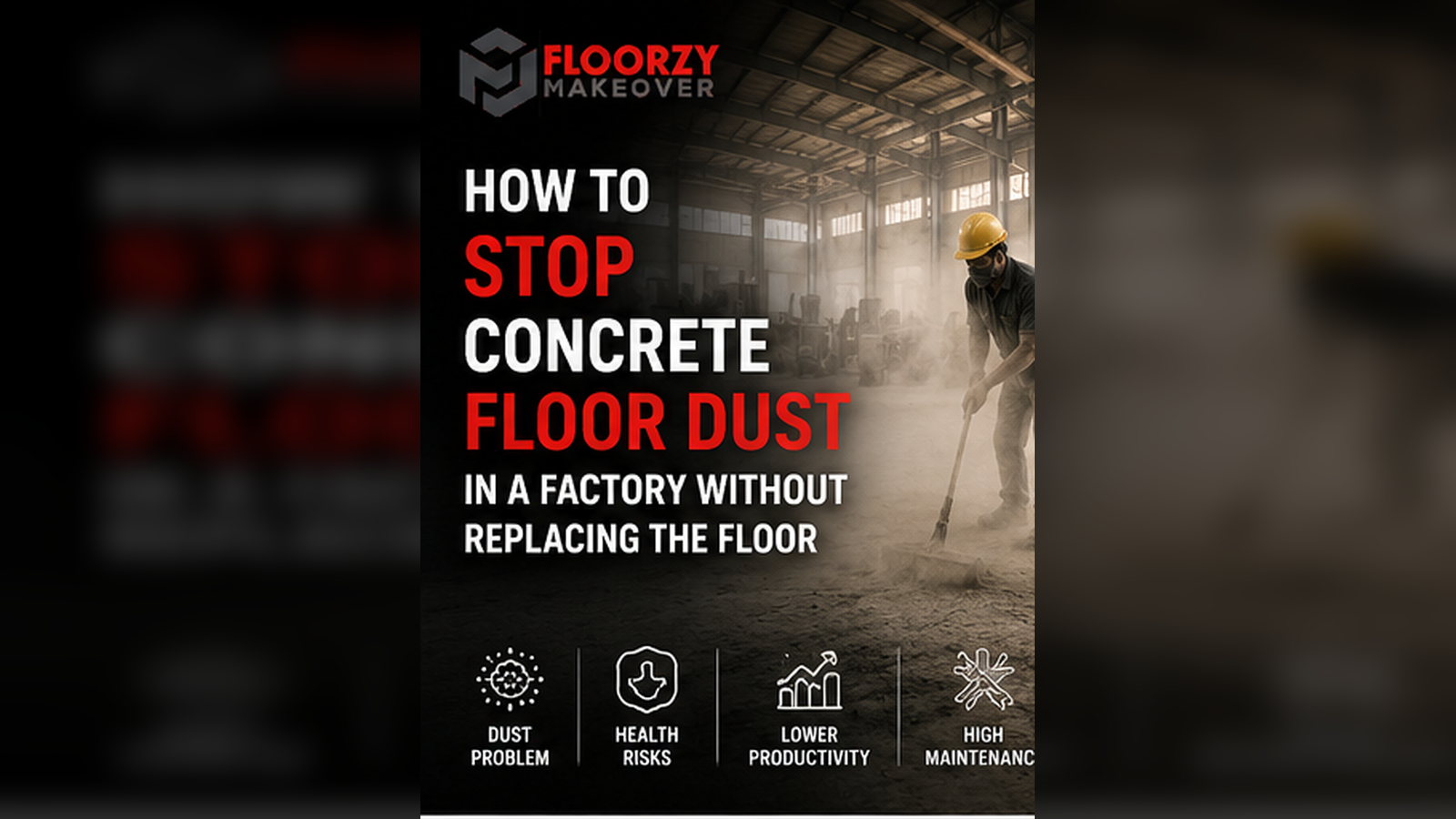 Dust free industrial factory floor after Floorzy Makeover overlay treatment