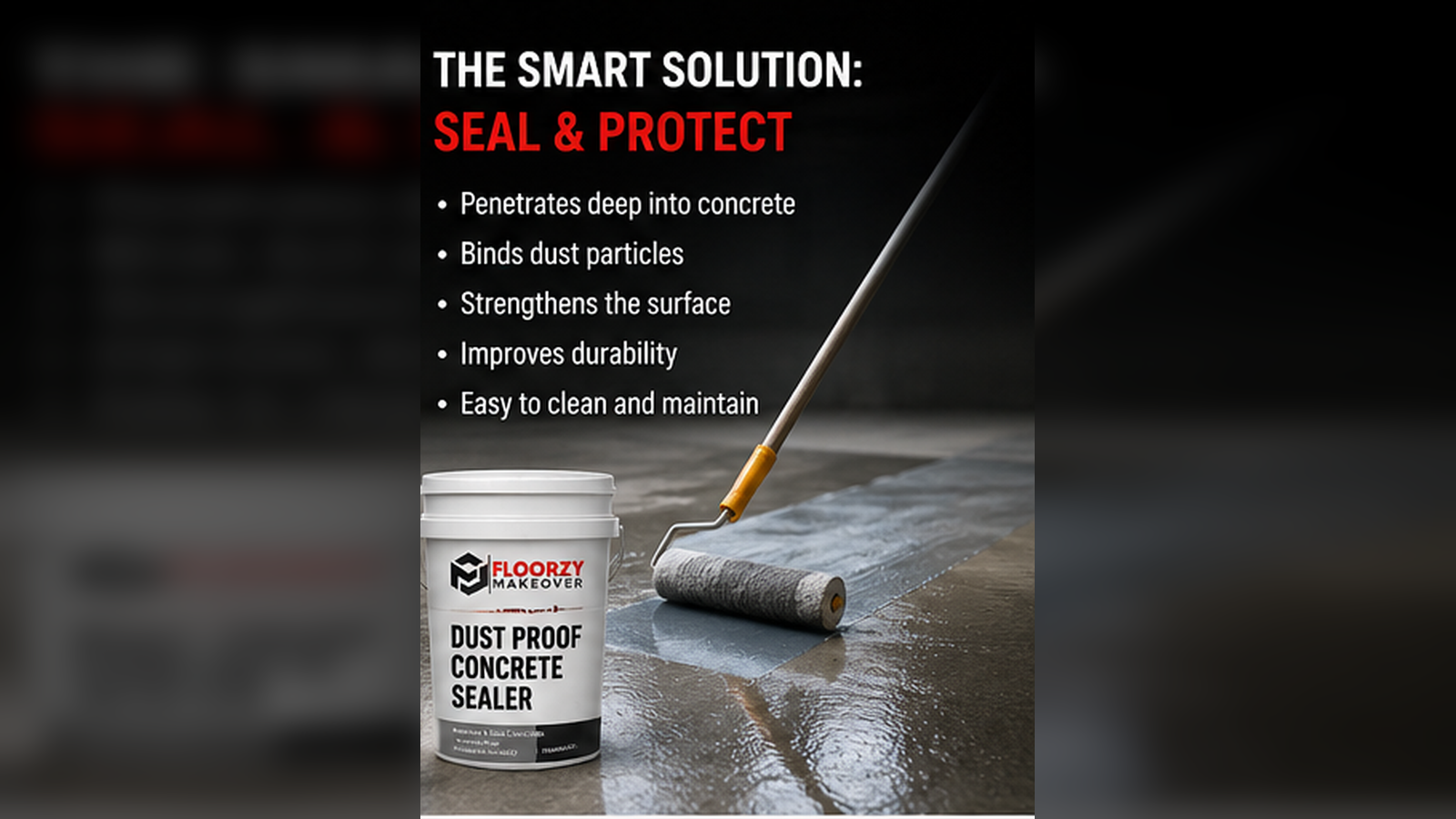 Warehouse concrete floor dust reduction with industrial overlay coating