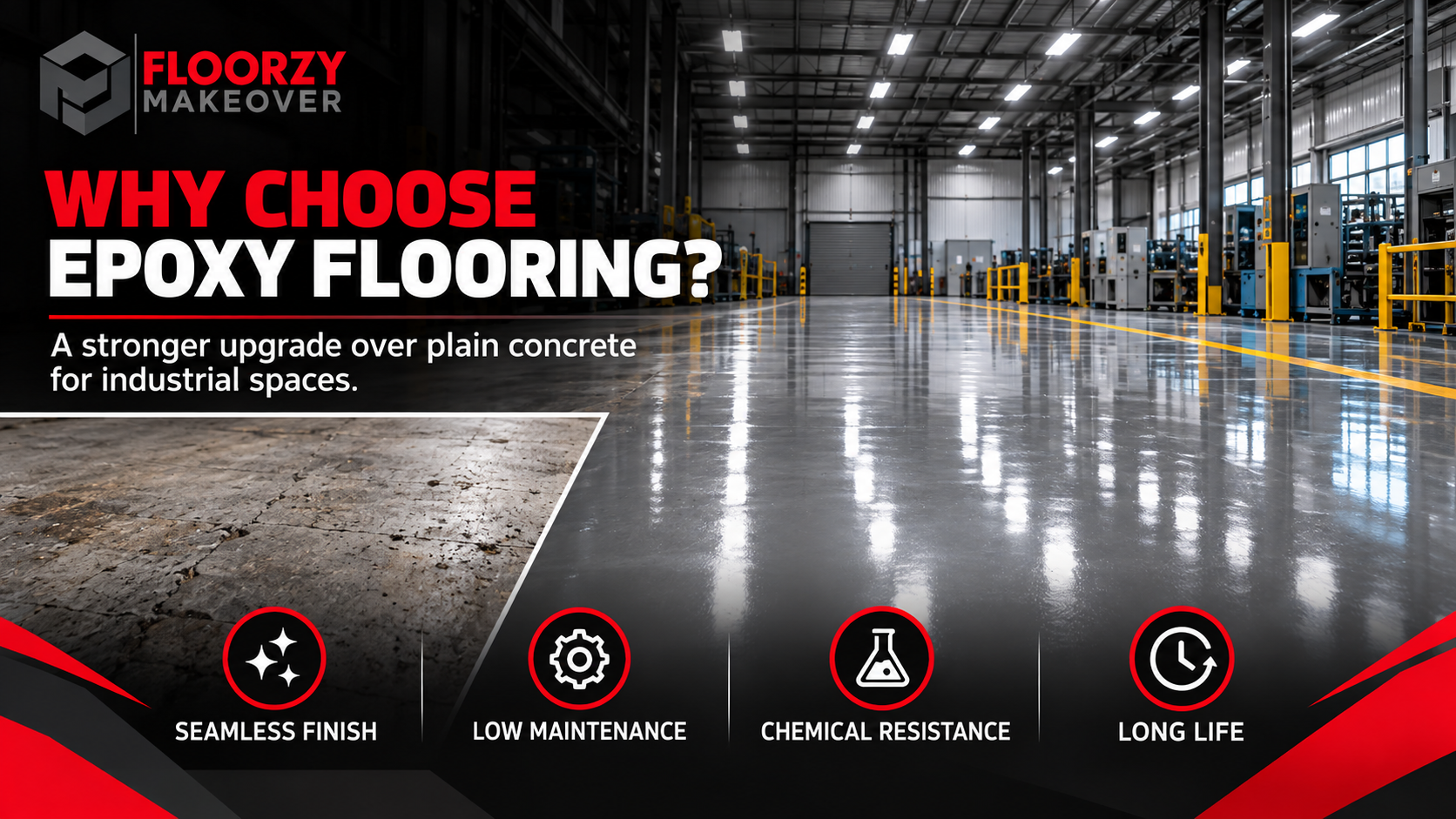 Factory floor preparation for epoxy flooring