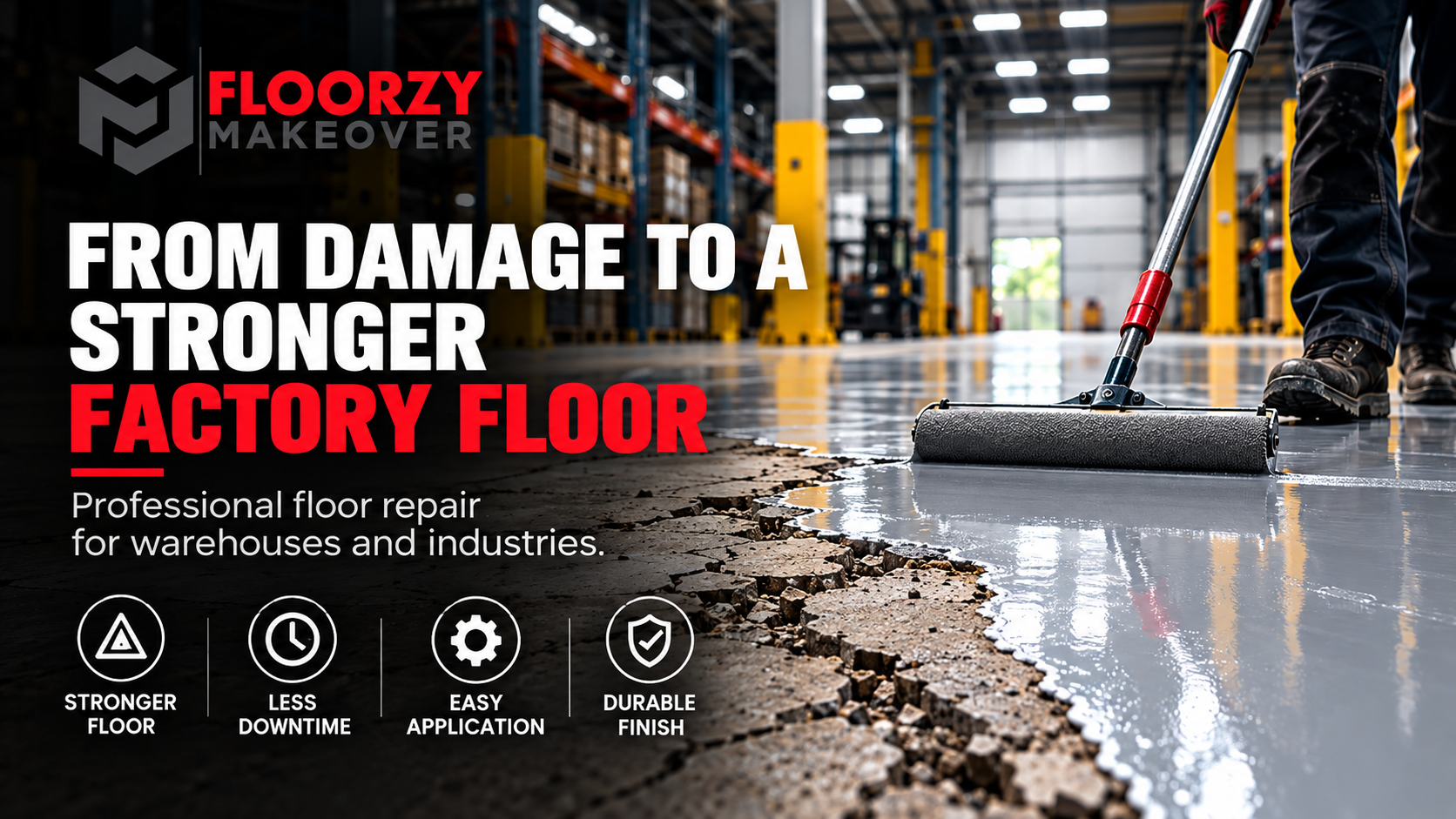 Industrial floor restoration project by Floorzy Makeover