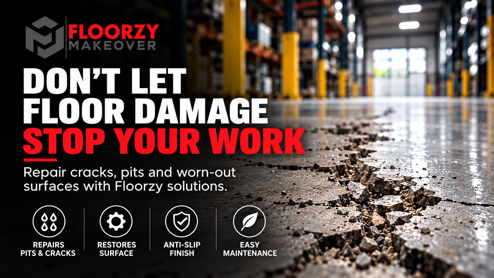 Floorzy Makeover industrial flooring application for factory floor