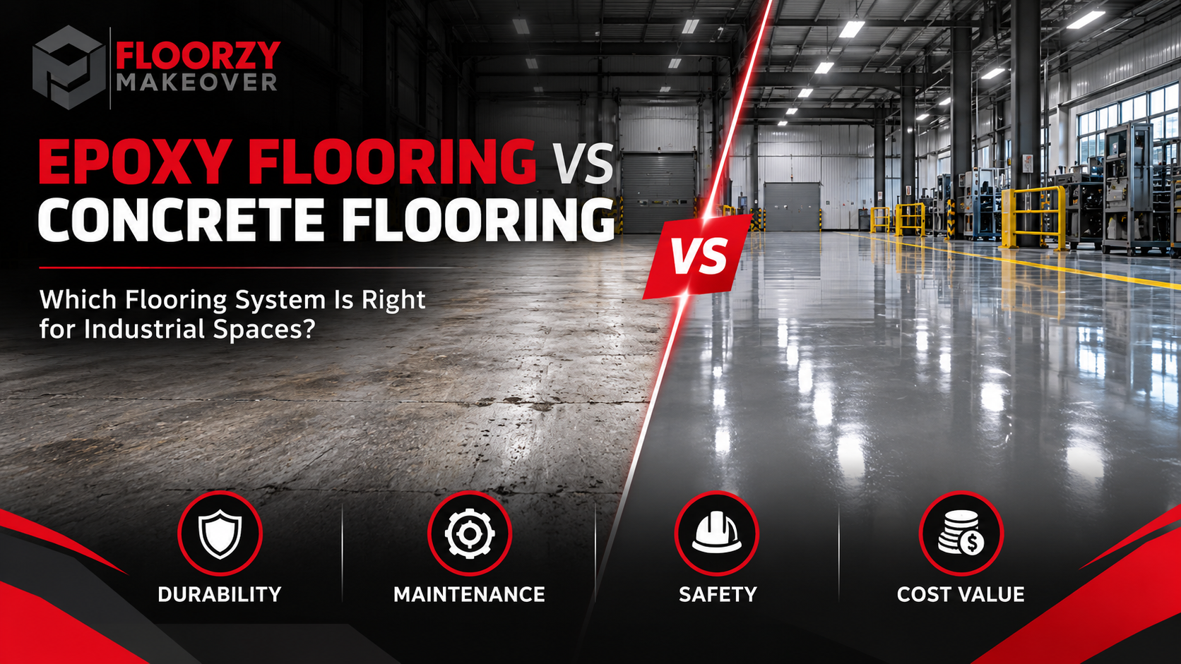 Completed industrial flooring project by Floorzy Makeover